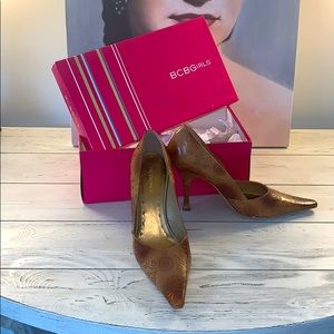 BCBG Girls tan high heels